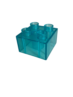 Lego Duplo kostka průhledná modrá 2x2